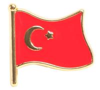 UKCOCO Metal National Flag Brooch Pin, Creative Clothes Decoration Badge, Turkey Flag Lapel Pin for Women, Fashionable Metal Breastpin for Jackets and Shirts