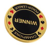 UKCOCO Metal Poker Card Protector with 35 Commemorative Poker Chips Vintage Souvenir Collectible Coin Set for Accessories