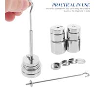 UKCOCO Metal Slotted Mass Set with Hanger and Box, Steel Weights Plates for Physics Experiments, Laboratory Slotted Masses for High School Science Teaching and Mechanics Tests