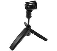 UKCOCO Microphone Tripod Stand with Clip Hr-102 - Compact Desktop Mic Holder for Dynamic Microphones, Travel-friendly Tabletop Base for Home Studio and Gaming Recording