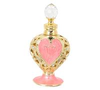 UKCOCO Middle Eastern Arabian Style Heart Shaped Perfume Bottle Delicate Pink Fragrance Container with Sealed Design for Desktop Aroma Elegant Men and Women