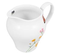 UKCOCO Milk Pitcher Sturdy Use Creamer Jug Ceramic with 290ml Capacity White Porcelain Milk Jug for Pouring in Hotels and Western Restaurants
