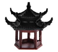 UKCOCO Mini 3.5cm Double-layer Pentagonal Pagoda Aquarium Pavilion Decor for Japanese Micro Landscape and Zen Garden, Miniature Pavilion Statue for Fish Tank and Desktop Bonsai Ornament