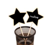 UKCOCO Mini Chalkboard Signs 20pcs Creative Wooden Five-Pointed Star Blackboard Message Tags Easy to Carry and Write Little Messages for Plant Decorating and Weddings