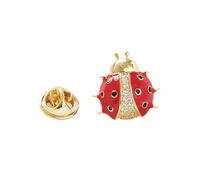 UKCOCO Mini Golden Copper Ladybug Brooch Pin for Women, Fashion Bug Pattern with Button Protection and Clothes Decoration, Accessory for Conference or Festival