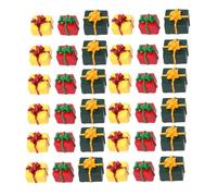UKCOCO Mini Resin Presents Boxes: 30 pcs Colored Mini Resin Presents Boxes Miniature Ornaments for Christmas Tree Decoratio, DIYCrafts,Yellow/Red/Green 10 PCS Each