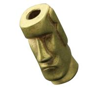 UKCOCO Miniature Brass Easter Island Statue Keychain Pendant with Paracord Beads for Jewelry Making, Small Decorative Spacer Beads Suitable for Bracelet Accessories and Easter Home Décor