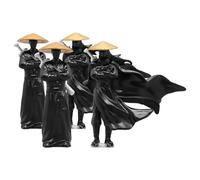 UKCOCO Miniature Figurines 4Pcs Ancient Chinese Warriors Plastic Ornaments for Terrarium and Fairy Garden Micro Landscape Decoration
