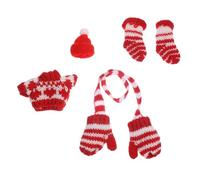 UKCOCO Miniature Knitted Doll Clothes Winter Accessories with Lovely Small Hats Scarves Gloves Sweaters Socks for Dollhouse Decoration and Holiday Dress Up