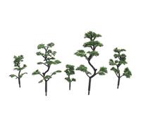 UKCOCO Miniature Spruce Trees 5Pcs for Diorama and Sand Table Model Scenery Crafting, Including Multiple Height Variations for Landscape Design