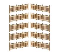 UKCOCO Miniature Wooden Fence 10Pcs 1:50 Scale for Micro Landscape and Architectural Model Garden Border Edging
