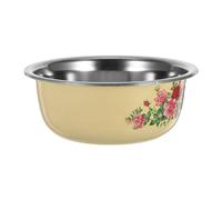 UKCOCO Mixing Bowl with Retro Enamel Look Stainless Steel for Home Kitchens | Easy to Clean, Multifunctional Design, Smooth Surface, Vintage Style, Suitable for Restaurants and Food Prep