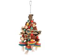 UKCOCO Multi-colored Wooden Block Bird Chew Toy for Parrots and Budgies Easy to Natural Chewing Plaything for Mental and Activity