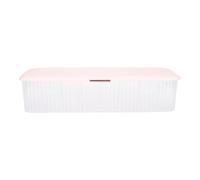 UKCOCO Multi-grid Cable Organizer Box for Charging and Data Cables with Waterproof Separate Design, Sturdy Pp and Abs Material for Home Storage and Cord Management Pink