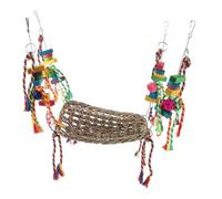 UKCOCO Multifunctional Bird Hammock for Parrots Funny Pet for Climbing and Chewing Natural Grass Material for Parakeets and Hamsters Enhances Health and Happiness