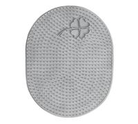 UKCOCO Multipurpose Foot Cleaner Mat with Massage Pad Grey Oval Anti-Slip Shower Foot Scrubber for Dead Skin Removal
