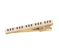 UKCOCO Musical Tie Clip Titanium Steel Piano Key Design Creative Vintage Elegant Golden Tie Bar Prevents Fluttering Office Business Concert Accessories for Men