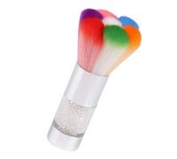 UKCOCO Nail Art Dust Cleaner Brush Petal Shape with Metal Handle Silver Nail Powder Cleaner for Professional Manicure 7-color Makeup Powder Brush and Cosmetics Application