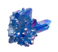 UKCOCO Natural Blue Crystal Cluster Ornament Handmade Natural Crystal Stone Decoration Random Shape for Fish Tank and Flowerpot, for Gardening, Easy to Clean