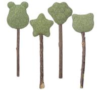UKCOCO Natural Catnip Lollipop Stick Set 4 Pack Cat Treats for Kittens - Polygonum Cat Snack Promoting Digestion with Claw Bear Head Bear and Star Shapes