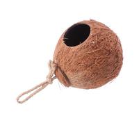 UKCOCO Natural Coconut Shell Bird Nest with Hair for Parrots, Hanging Bird Breeding Nest and Feeder, Eco-friendly Birdhouse Suitable for Cage and Outdoor Use