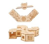 UKCOCO Natural Hamster Tunnel with Wooden Seesaw and Bunker, Providing Fun and Exercise for Small Pets like Hamsters and Guinea Pigs, for Cage Play and Relaxation