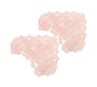 UKCOCO Natural Rose Quartz Heart Shaped Eye Mask Cooling Stone for Puffiness Relief Dark Reduction Skin Tightening Soothing Spa Eye Patch for Sleep Travel Relaxation