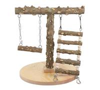 UKCOCO Natural Wood Bird Perch Stand for Parrots and Small Birds, Wooden Climbing Ladder and Multi-level Platform, Develops Balance and Coordination, for Pet Shop or Office Use