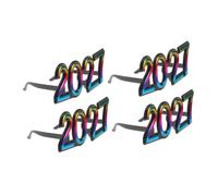 UKCOCO New Year Party Glasses 4pcs Comfortable Fit and Easy Use with 3d Number Design Plastic Material for Family Gatherings and Graduation Prom Photo Shoots