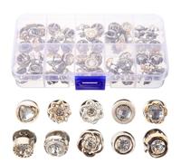 UKCOCO No Sew Shirt Brooch Buttons Wear-resistant Alloy Material and Rhinestones Decor 1 Box Elegant Stylish Pins to Prevent Accidental Button Exposure for Women Clothes