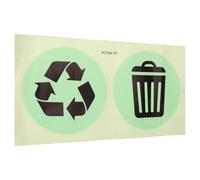 UKCOCO Noctilucous Recycle Sticker for Garbage Collection Trucks and Metal Bins, PVC Material, Visible from A Distance, Waterproof Waste Sorting Decal for Home and Yard Use