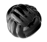 UKCOCO Nordic Style Ceramic Thread Knot Ornament Sturdy Modern Craft Home and Office Decor Stylish Black Ceramic Statue for Living and Dressing Table