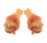 UKCOCO Novelty Hair Clips 2Pcs Fried Chicken Design Sturdy PVC Material Non-Slip Hair Accessories for Women Party Birthday Festival