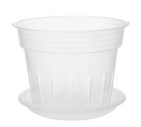 UKCOCO Nursery Plant Pot Plastic with Drainage Tray and Aeration Holes, Rounded Orchid Planter Suitable for Balcony Garden and Home Use 6.4 Inch
