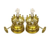 UKCOCO Oil Lamp Burner: 2pcs Kerosene Oil Lamp Parts Brass Plated Chimney Holder Replacement Burner Threaded Base for Antique Hurricane Lamps