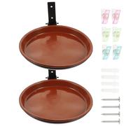 UKCOCO Outdoor Hanging Bird Feeder and Bath Set with Plastic Tray and Wall Mount Bracket 2pcs Garden Bird Feeding Station and Finch Watching