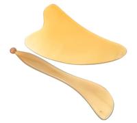UKCOCO Ox Horn Massage Boards 2Pcs Facial Guasha Scraping Sticks for Fine Line Reduction and Stress Relief Therapy Random Style