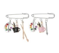 UKCOCO Palette and Paintbrush Brooch Alloy Lapel Pin Lightweight Accessory Suitable for Artists and Everyday Wear 2.5X2X0.2 Inches