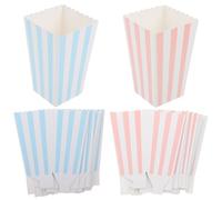 UKCOCO Paper Popcorn Boxes Easy to Store 24pcs with Lovely Pattern, Wide Open and Narrow Bottom Snack Buckets and Suitable for Party Use, for Movie Nights and Events