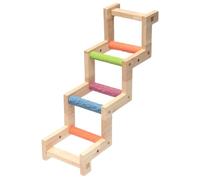 UKCOCO Parrot Stand Wooden Bird Ladder Creative Climbing Playthings Sturdy Natural Wood Material Suitable for Birdcage Accessories Pet Birds Climbing Training