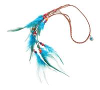UKCOCO Peacock Plume Headband Boho Hairband Natural Plumage Hair Accessory Comfortable Multiple Styling Options for Halloween Party, Occasions