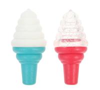 UKCOCO Pet Ice Cream Dog Chew Toys 2 Pack Floatable Squeaky Teeth Grinding Toys for Dental Health and Interactive Play 5.51 Inch Durable Molar Bite Toys for Indoor Outdoor Fun