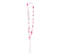 UKCOCO Phone Hanging Lanyards with Good Fixing Effects Acrylic 2pcs Pink with Love Pattern Decorative Simulation Pearl Beaded Chains Stylish DIY Accessories for Phone Case and Bag