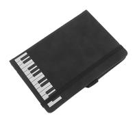 UKCOCO Piano Notebook Music Journal A6 with Black PU Leather Cover Smooth Writing Pages for Music Practice and Study