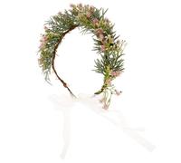 UKCOCO Pink Hair Accessories for Wedding Featuring a Lifelike Artificial Flower Crown Headband, Beautifully Crafted with Plastic and Resin Materials, Adjustable for Wedding Parties