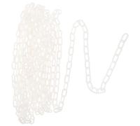 UKCOCO Plastic Chain Barrier All-weather Durability and Lightweight Design White Safety Chain for Temporary Work Zones and Crowd Control Locations 26 Feet Long for Drivers and Workers