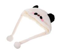 UKCOCO Plush Panda Hat Lightweight Warm Animal Ear Headwear for Cosplay Party Cute Soft Cartoon Design Portable Decorative Headgear for Adults