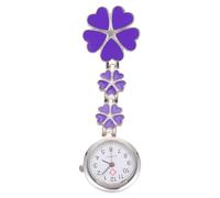 UKCOCO Pocket Watch Decorative Clip- On Hanging Lapel Watch Fob Pocket Watch for Women Doctor Purple