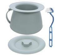 UKCOCO Portable 1.5l Toilet Potty with Lid and Cleaning Brush, Thickened Plastic Urinal for Elderly, Light Green Bedpan Suitable for Travel and Home Use