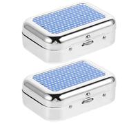 UKCOCO Portable Ashtray 2pcs Mini Pocket Ashtrays for Cigarettes with Lid Space-saving Design for Car Travel Use Blue